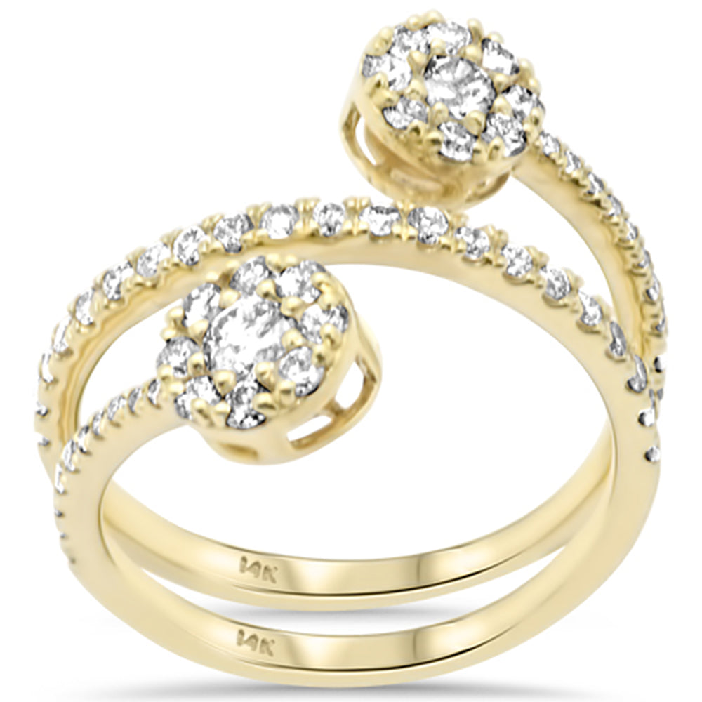 SPECIAL! .90ct G SI 14K Yellow Gold Diamond Round Shape Wrap Around Ring Size 6.5
