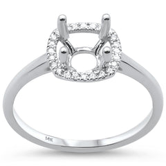 DIAMOND CLOSEOUT! .09ct 14k White Gold Square Halo Semi Mount Ring Size 6.5