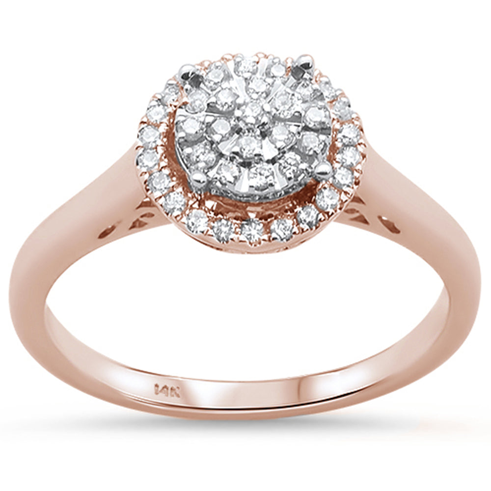 DIAMOND CLOSEOUT! .20ct 14KT Rose Gold Round Diamond Engagement Ring Size 6.5