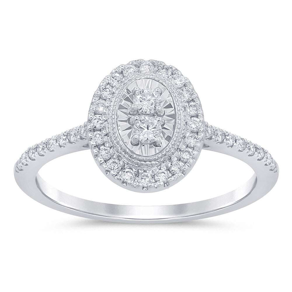 DIAMOND CLOSEOUT! .36ct 14KT White Gold Oval shape Diamond Ring Size 6.5