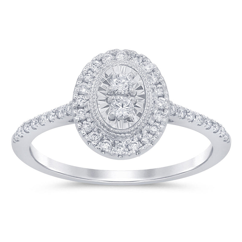 DIAMOND CLOSEOUT! .36ct 14KT White Gold Oval shape Diamond Ring Size 6.5