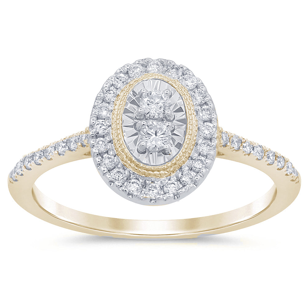 DIAMOND CLOSEOUT!  .32ct 14KT Yellow Gold Oval Diamond Engagement Ring Size 6.5