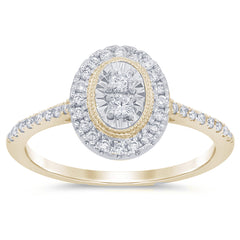 DIAMOND CLOSEOUT!  .32ct 14KT Yellow Gold Oval Diamond Engagement Ring Size 6.5
