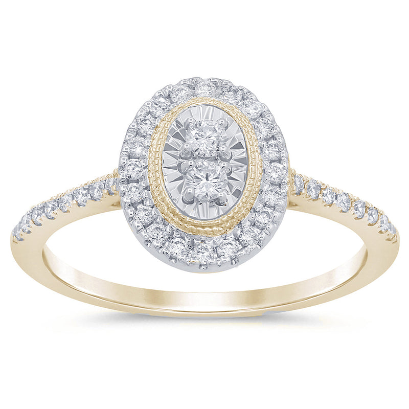 DIAMOND CLOSEOUT!  .32ct 14KT Yellow Gold Oval Diamond Engagement Ring Size 6.5