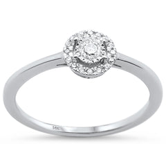 DIAMOND CLOSEOUT! .16ct 14KT White Gold Round Diamond Miracle Illusion Engagement Ring Size 6.5