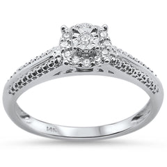 DIAMOND CLOSEOUT! .10ct 14KT White Gold Round Diamond Solitaire Ring Size 6.5