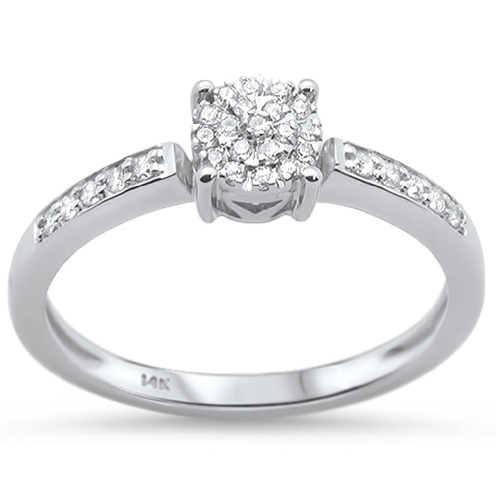 DIAMOND CLOSEOUT! .15ct 14KT White Gold Round Diamond Solitaire Ring Size 6.5