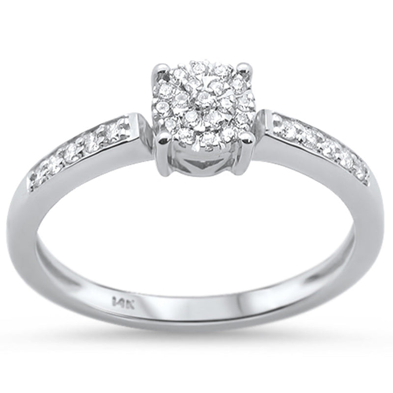 DIAMOND CLOSEOUT! .15ct 14KT White Gold Round Diamond Solitaire Ring Size 6.5