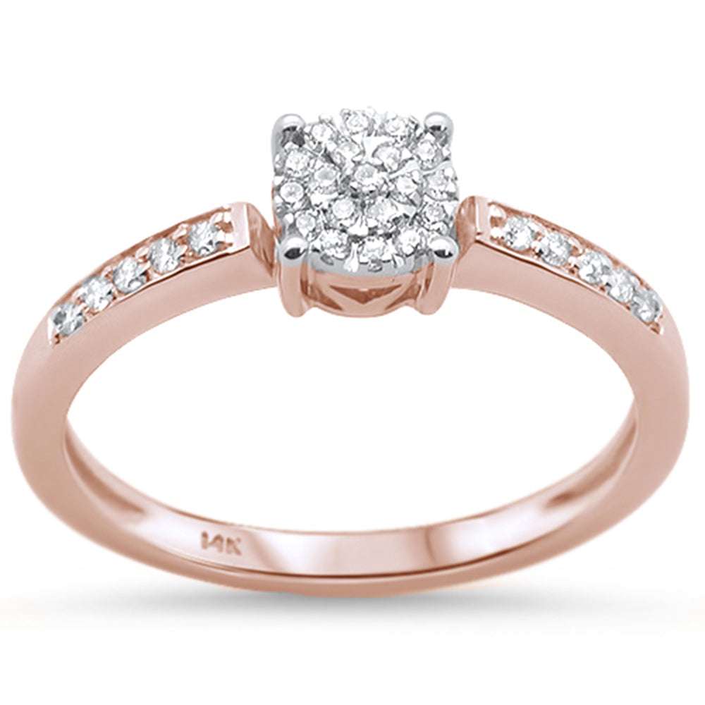 DIAMOND CLOSEOUT! .15ct 14KT Rose Gold Diamond Solitaire Engagement Ring Size 6.5