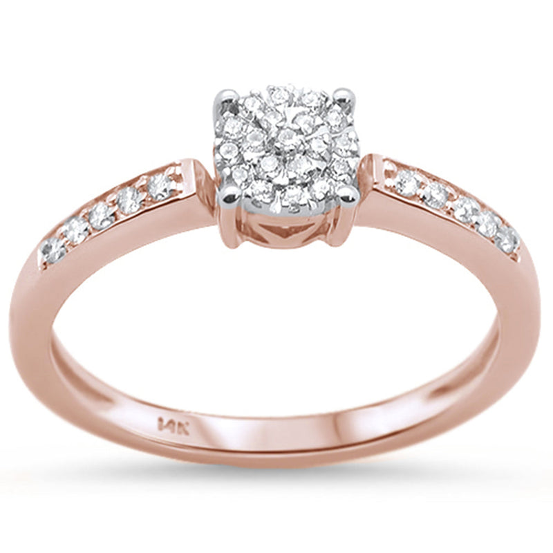 DIAMOND CLOSEOUT! .15ct 14KT Rose Gold Diamond Solitaire Engagement Ring Size 6.5