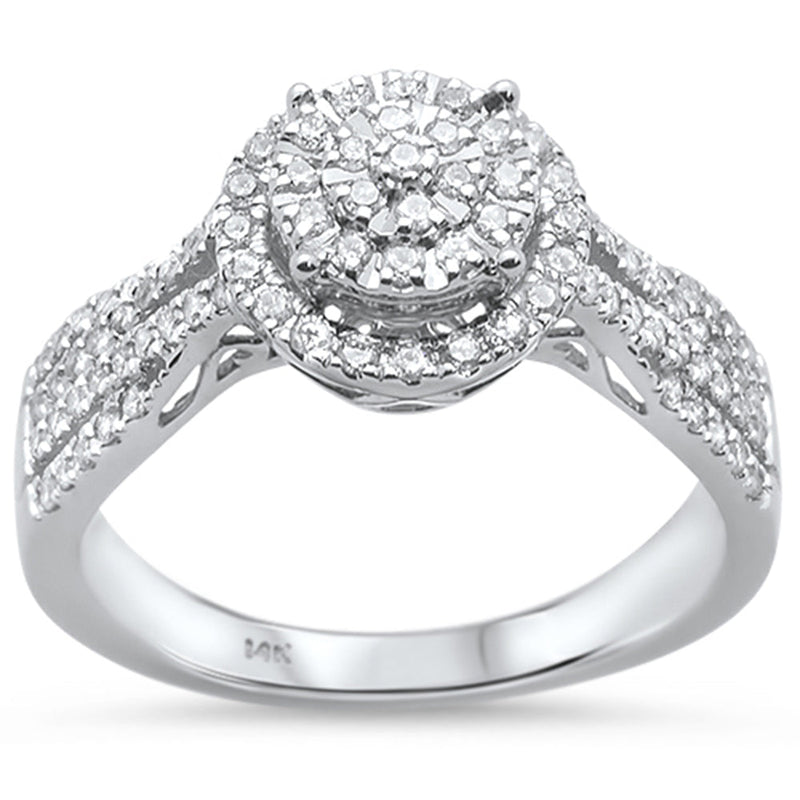DIAMOND CLOSEOUT!  .48ct 14KT White Gold Round Diamond Ring Size 6.5