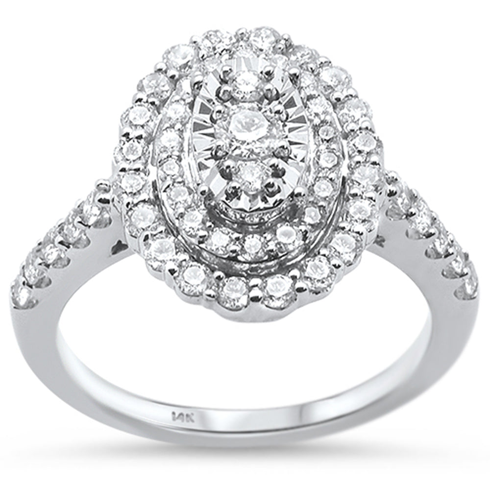 DIAMOND CLOSEOUT! 1ct 14KT White Gold Oval Shaped Diamond Ring Size 6.5