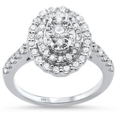 DIAMOND CLOSEOUT! 1ct 14KT White Gold Oval Shaped Diamond Ring Size 6.5