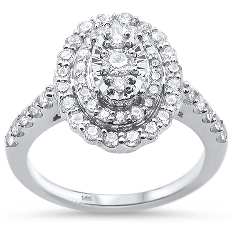 DIAMOND CLOSEOUT! 1ct 14KT White Gold Oval Shaped Diamond Ring Size 6.5
