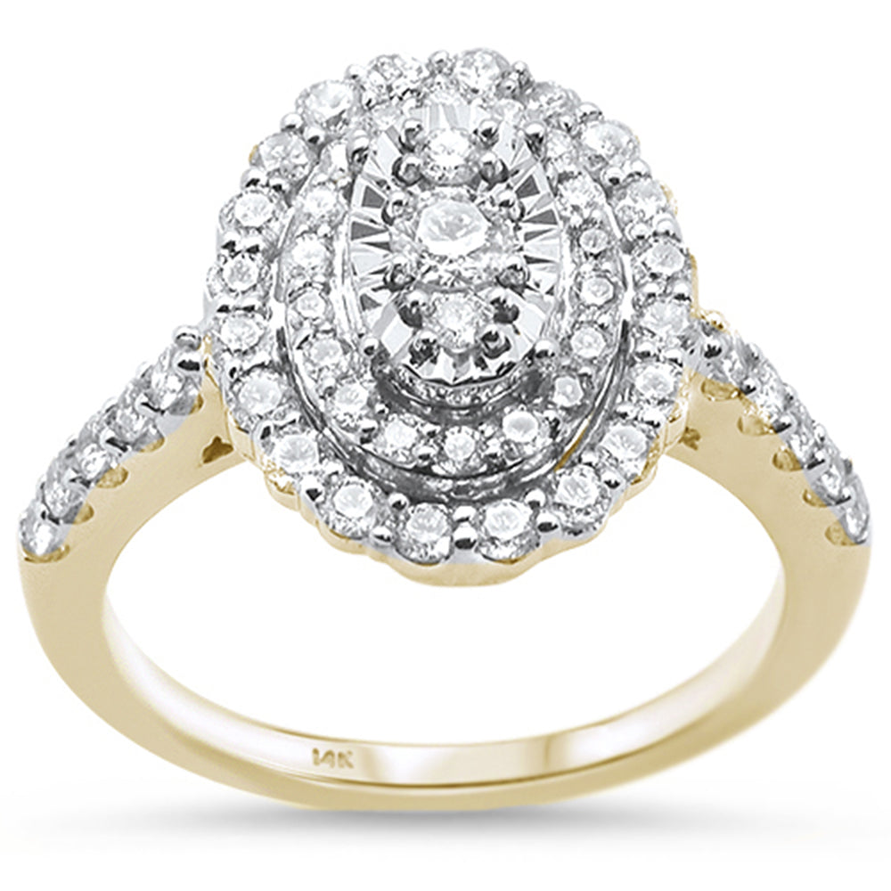 DIAMOND CLOSEOUT!  .97ct 14KT Yellow Gold Diamond Oval Engagement Ring Size 6.5
