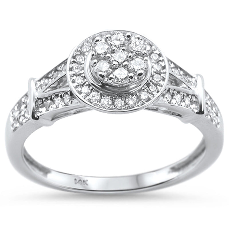 DIAMOND CLOSEOUT!  .36ct 14KT White Gold Round Diamond Ring Size 6.5