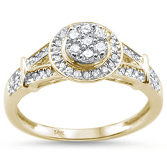 DIAMOND  CLOSEOUT!  .34ct 14KT Yellow Gold Unique Round Diamond Engagement Ring Size 6.5