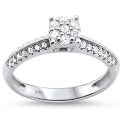 DIAMOND CLOSEOUT! .33ct 14KT White Gold Diamond Solitaire Engagement Ring Size 6.5