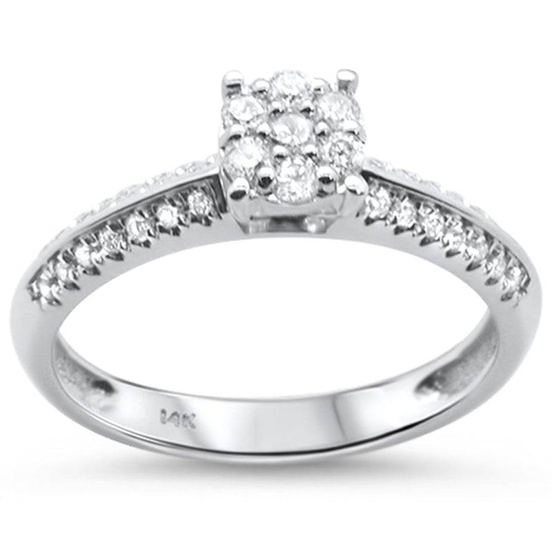 DIAMOND CLOSEOUT! .33ct 14KT White Gold Diamond Solitaire Engagement Ring Size 6.5