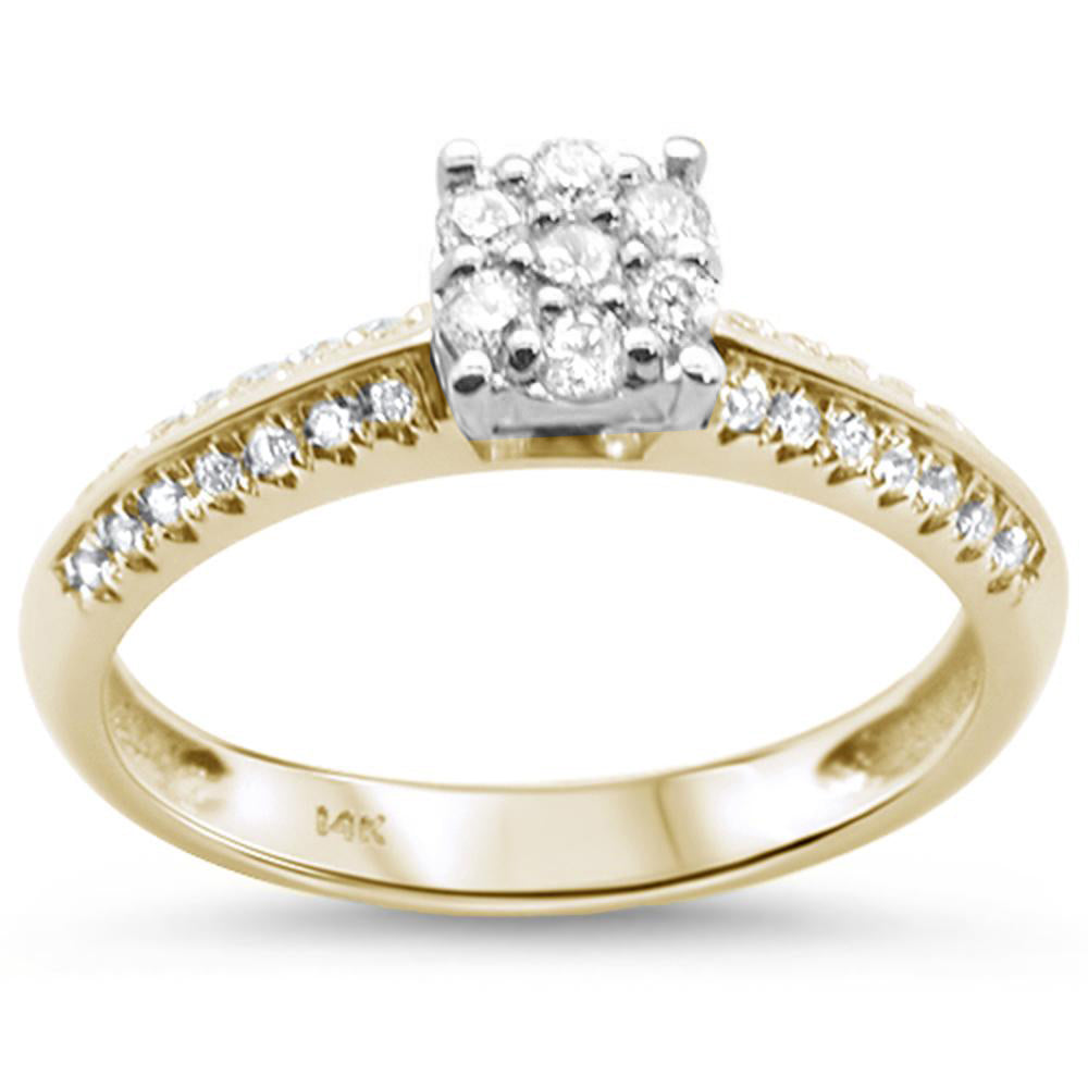 DIAMOND CLOSEOUT! .32cts 14k Two Tone Gold Diamond Solitaire Engagement Promise Ring Size 6.5