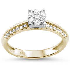 DIAMOND CLOSEOUT! .32cts 14k Two Tone Gold Diamond Solitaire Engagement Promise Ring Size 6.5