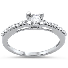 DIAMOND CLOSEOUT! .22ct 14KT White Gold Diamond Round Solitaire Engagement Ring Size 6.5