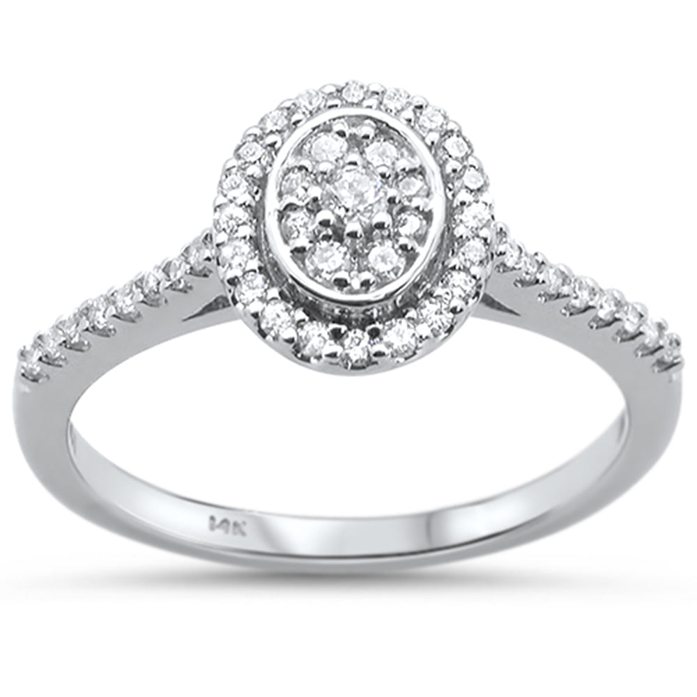 DIAMOND CLOSEOUT! .27ct 14KT White Gold Oval Diamond Ring Size 6.5