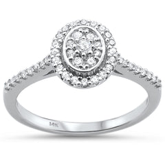 DIAMOND CLOSEOUT! .27ct 14KT White Gold Oval Diamond Ring Size 6.5