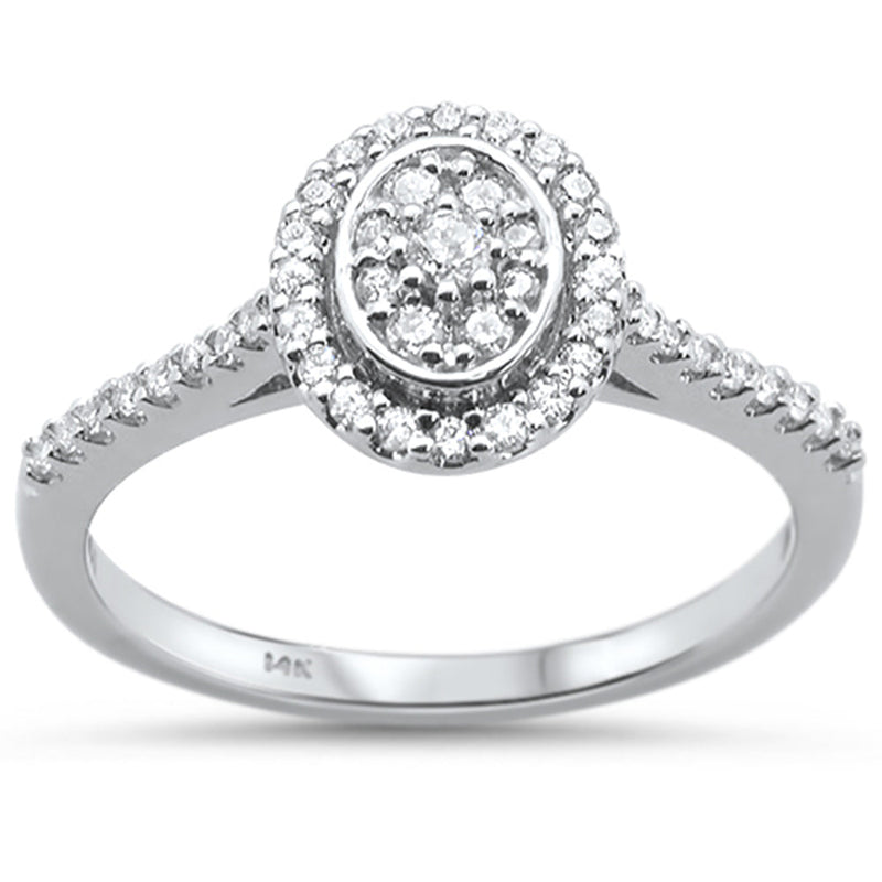 DIAMOND CLOSEOUT! .27ct 14KT White Gold Oval Diamond Ring Size 6.5