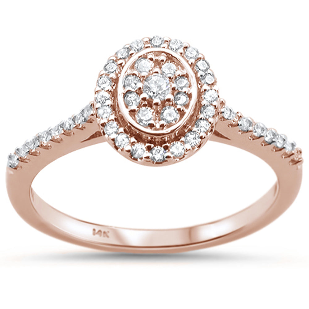 DIAMOND CLOSEOUT!  .27ct 14KT Rose Gold Oval Diamond Solitaire Ring Size 6.5