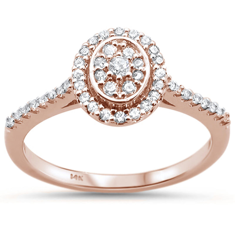 DIAMOND CLOSEOUT!  .27ct 14KT Rose Gold Oval Diamond Solitaire Ring Size 6.5