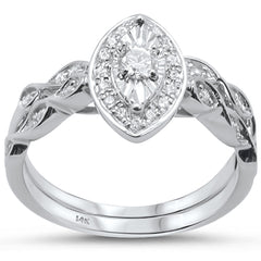DIAMOND CLOSEOUT!  .36cts 14k White gold Marquise Shape Diamond Engagement Ring Bridal Set