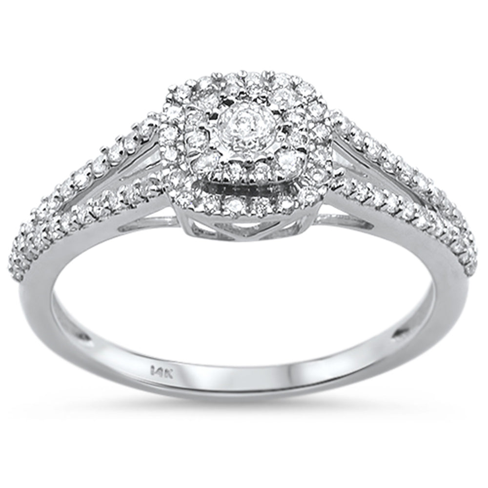 DIAMOND CLOSEOUT! .35ct 14KT White Gold Square Diamond Ring Size 6.5