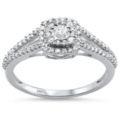DIAMOND CLOSEOUT! .35ct 14KT White Gold Square Diamond Ring Size 6.5
