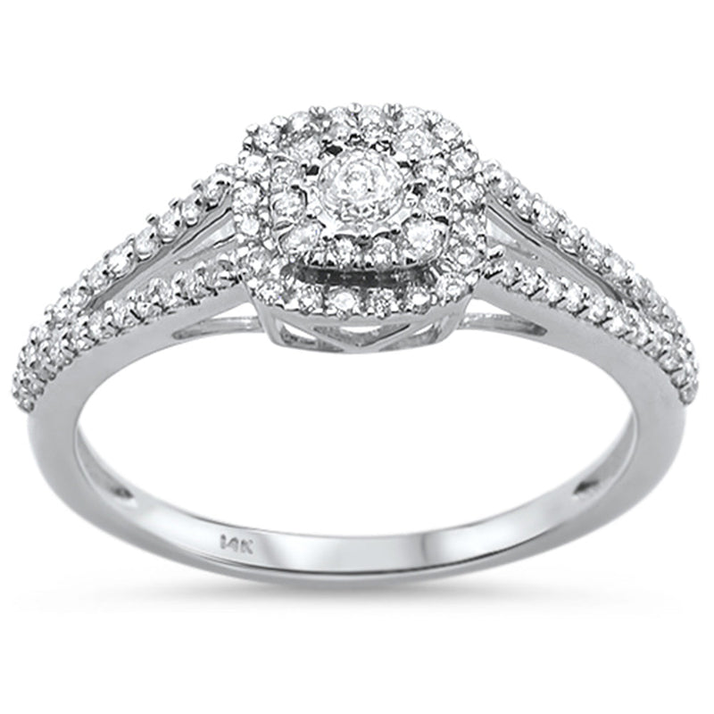 DIAMOND CLOSEOUT! .35ct 14KT White Gold Square Diamond Ring Size 6.5