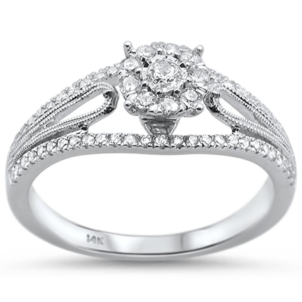 DIAMOND CLOSEOUT!  .36ct 14KT White Gold Round Diamond Ring Size 6.5