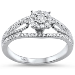 DIAMOND CLOSEOUT!  .36ct 14KT White Gold Round Diamond Ring Size 6.5