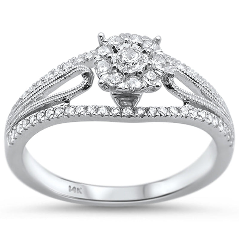 DIAMOND CLOSEOUT!  .36ct 14KT White Gold Round Diamond Ring Size 6.5