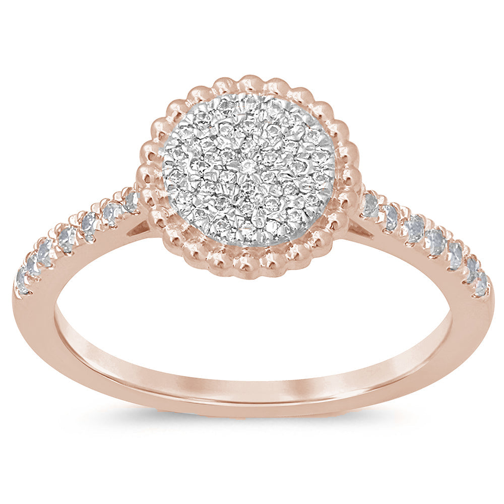 DIAMOND CLOSEOUT! .25ct 14KT Rose Gold Round Diamond Solitaire Ring Size 6.5