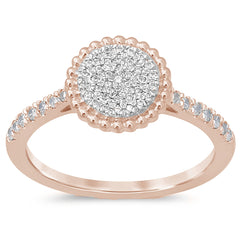 DIAMOND CLOSEOUT! .25ct 14KT Rose Gold Round Diamond Solitaire Ring Size 6.5