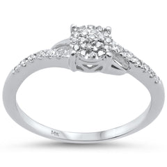 DIAMOND CLOSEOUT! .16ct 14KT White Gold Diamond Engagement Ring Size 6.5