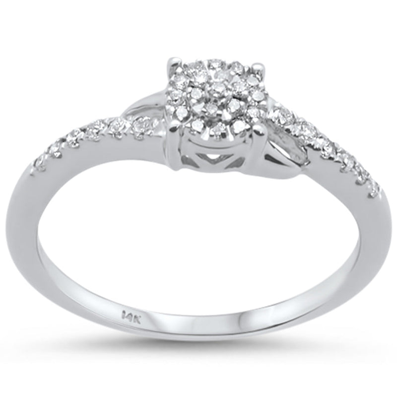 DIAMOND CLOSEOUT! .16ct 14KT White Gold Diamond Engagement Ring Size 6.5