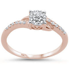 DIAMOND CLOSEOUT! .16ct 14KT Rose Gold Diamond Engagement Ring Size 6.5