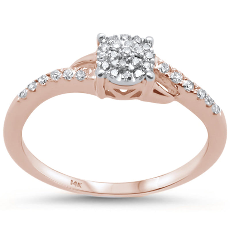 DIAMOND CLOSEOUT! .16ct 14KT Rose Gold Diamond Engagement Ring Size 6.5