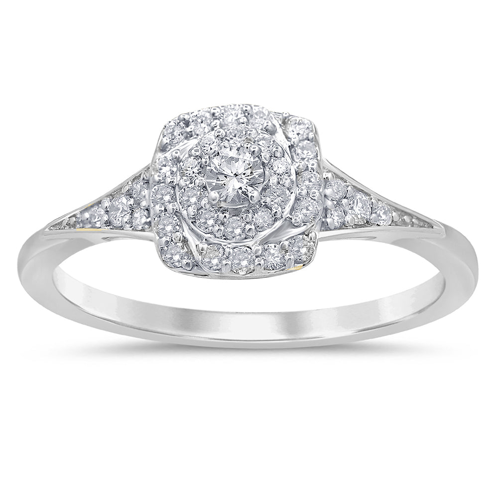 DIAMOND CLOSEOUT! .26ct 14KT White Gold Diamond Engagement Ring Size 6.5