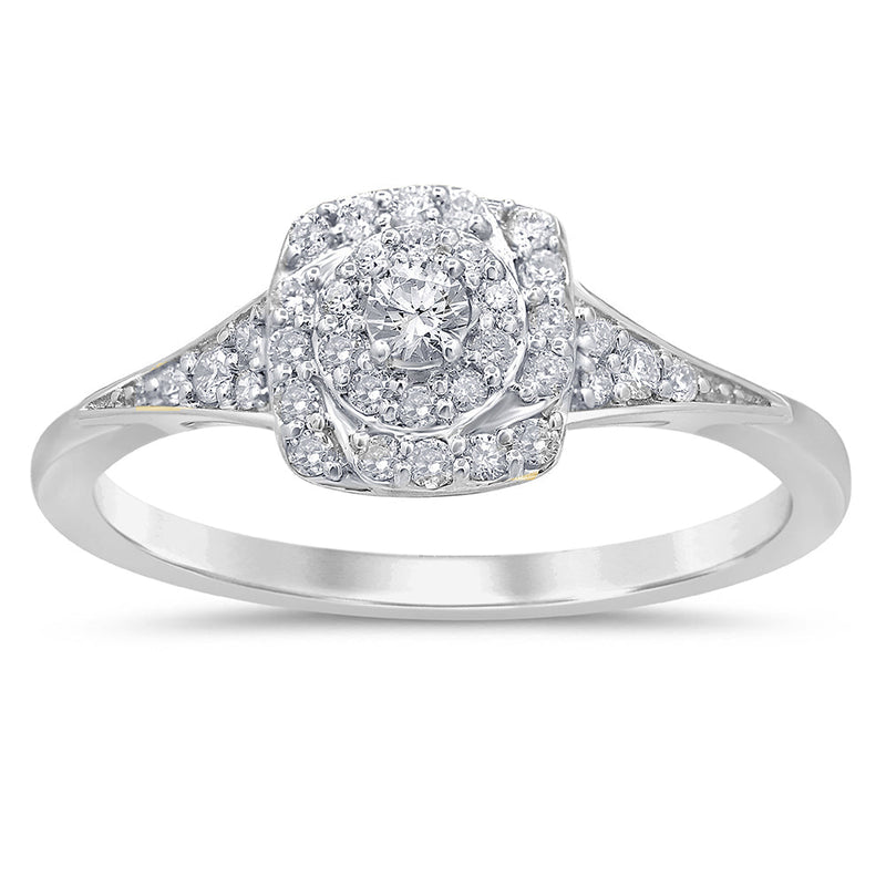 DIAMOND CLOSEOUT! .26ct 14KT White Gold Diamond Engagement Ring Size 6.5
