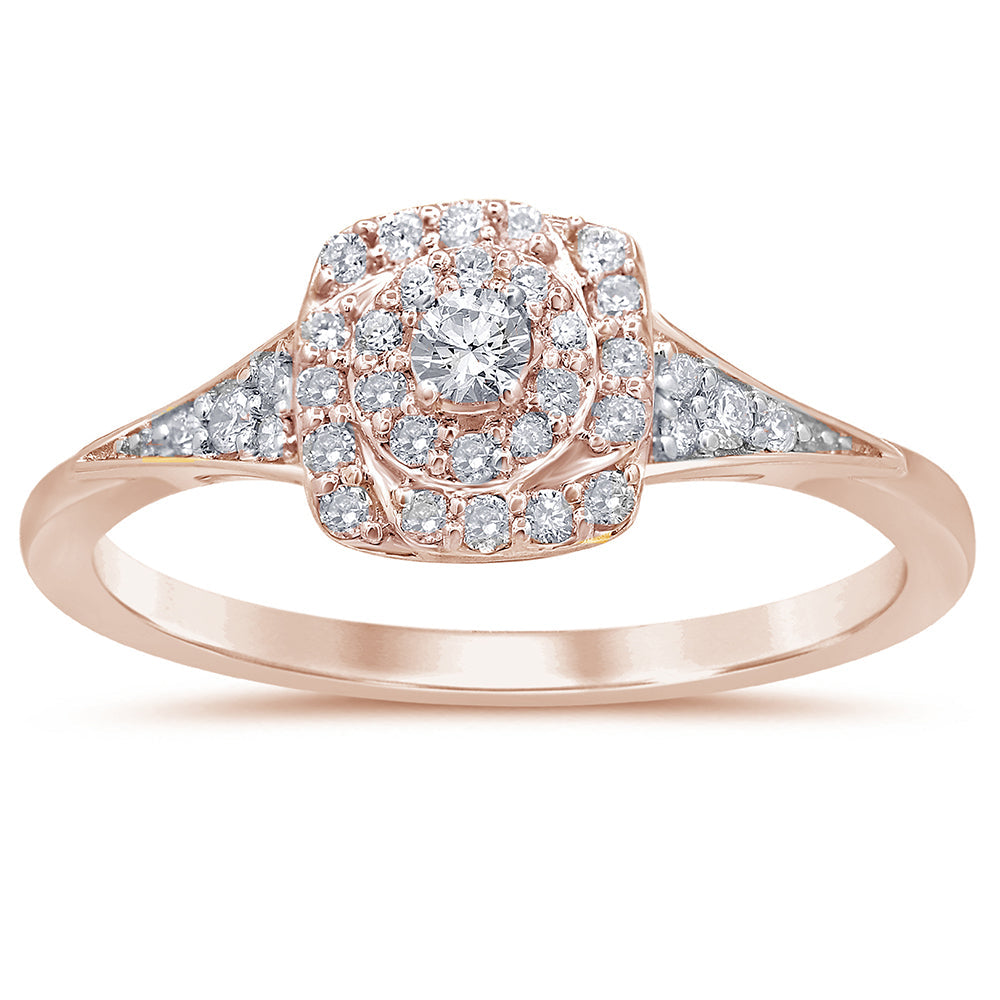DIAMOND CLOSEOUT! .26ct 14KT Rose Gold Diamond Engagement Ring Size 6.5