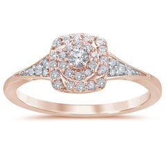 DIAMOND CLOSEOUT! .26ct 14KT Rose Gold Diamond Engagement Ring Size 6.5
