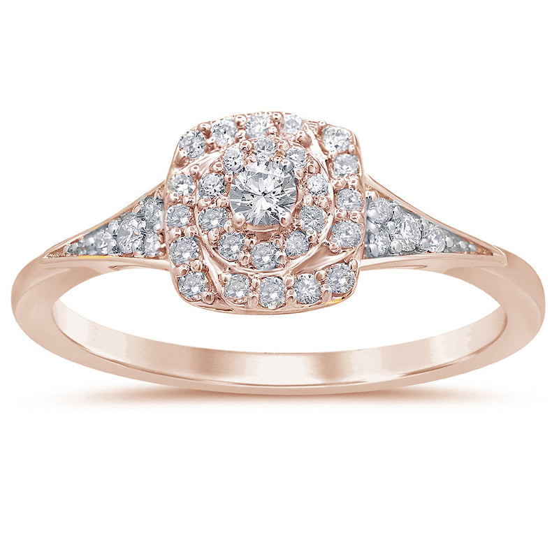 DIAMOND CLOSEOUT! .26ct 14KT Rose Gold Diamond Engagement Ring Size 6.5