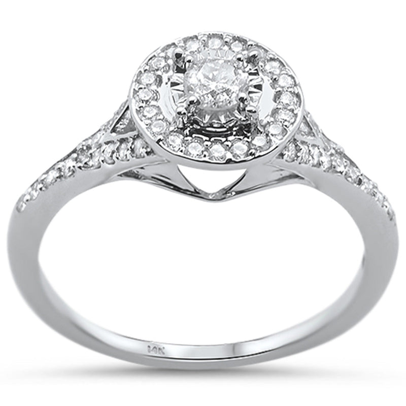 DIAMOND CLOSEOUT! .40ct 14KT White Gold Diamond Engagement Ring Size 6.5